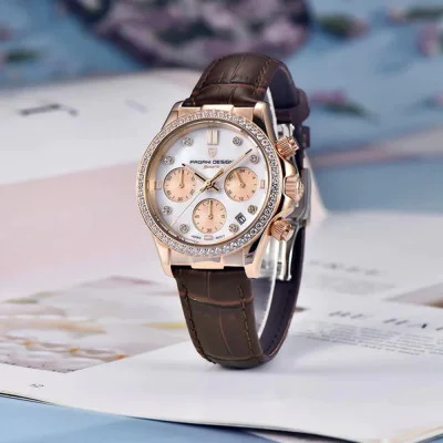 Жіночий годинник Pagani Design PD-1730 Gold-Brown