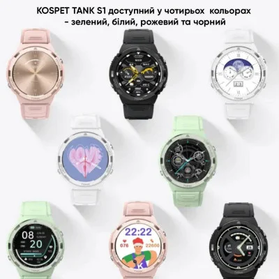 Спортивные Умные Часы Kospet Tank S1 Black + Спортивные Режимы, Водозащита, Звонки