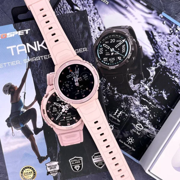 Спортивные Умные Часы с Компасом Kospet Tank S1 Pink + Спортивные Режимы, Водозащита, Звонки, Пульсометр фото 23