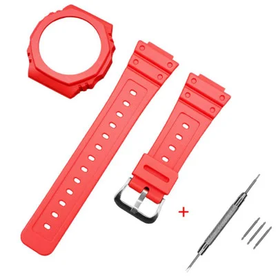 Ремешок + безель (рант) для Casio G-Shock GA-2100 Red SI