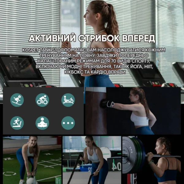 Женские Умные Часы с Компасом Kospet Tank S1 Green + Спортивные Режимы, Звонки, Пульсометр фото 10