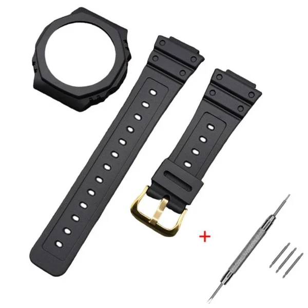 Ремешок + безель (рант) для Casio G-Shock GA-2100 Black GD фото 1