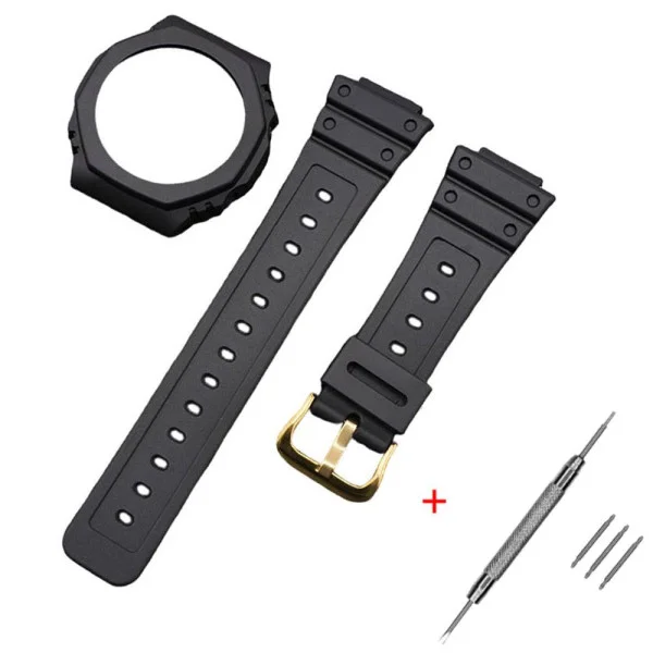 Ремешок + безель (рант) для Casio G-Shock GA-2100 Black GD фото 1