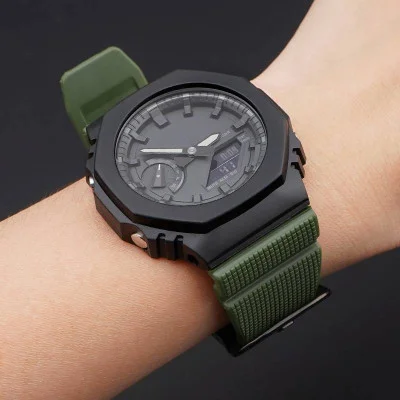 Ремешок для Casio G-Shock GM-2100 B Army Green BK