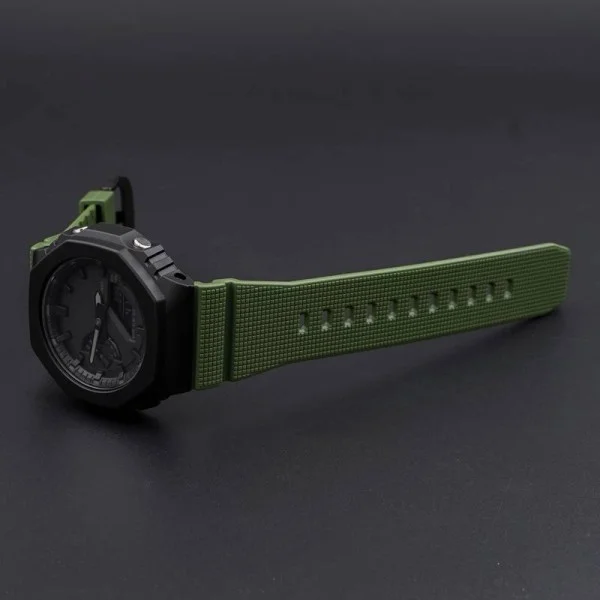 Ремешок для Casio G-Shock GM-2100 GA2100/2110 Army Green Silver фото 4