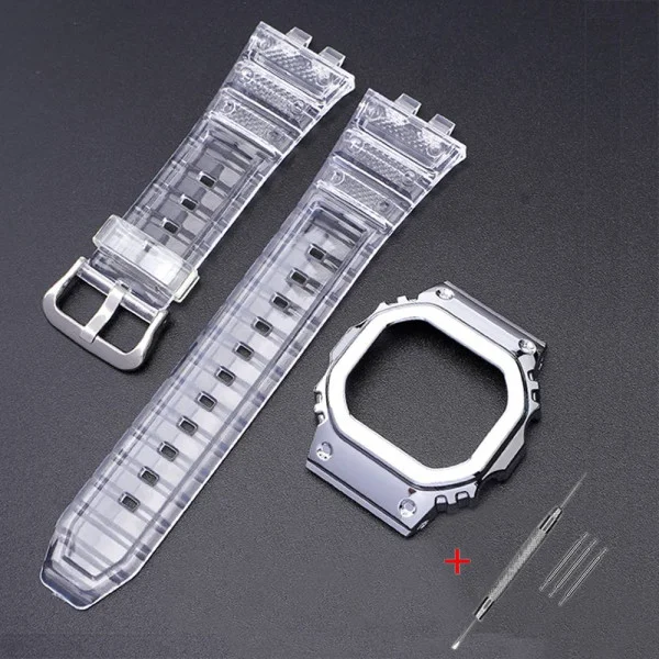 Ремінець + безель (рант) для Casio G-Shock GMW-B5000 Transp Silver SI фото 1