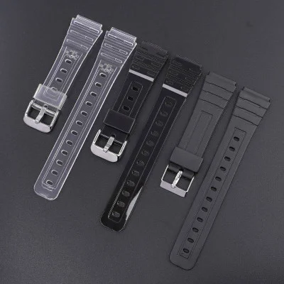 Ремінець для Casio G-Shock F-84/94/105, F-91W, AE1300 Jelly Transparent Silver