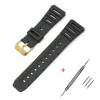 Ремінець для Casio G-Shock 20mm:CA-53W CA-61W FT-100W W-520U W-720G Black Gold фото 2
