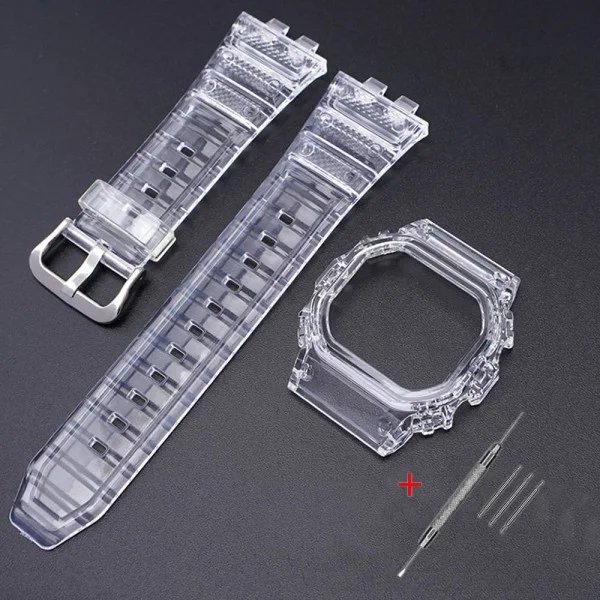 Ремешок + безель (рант) для Casio G-Shock GMW-B5000 Transp SI фото 1
