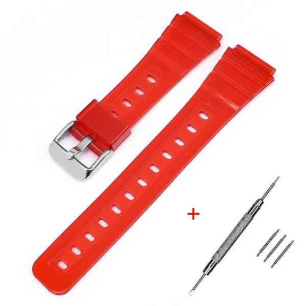 Ремешок для Casio F-91W Jelly Red SI фото 1