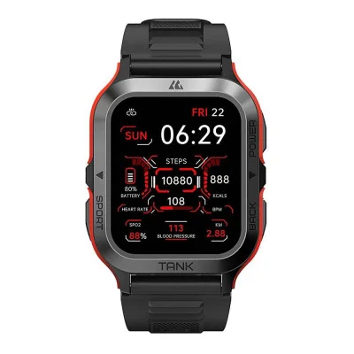 Спортивные Умные Часы Kospet Tank M2 Red + Спортивные Режимы, Водозащита, Звонки, Пульсометр