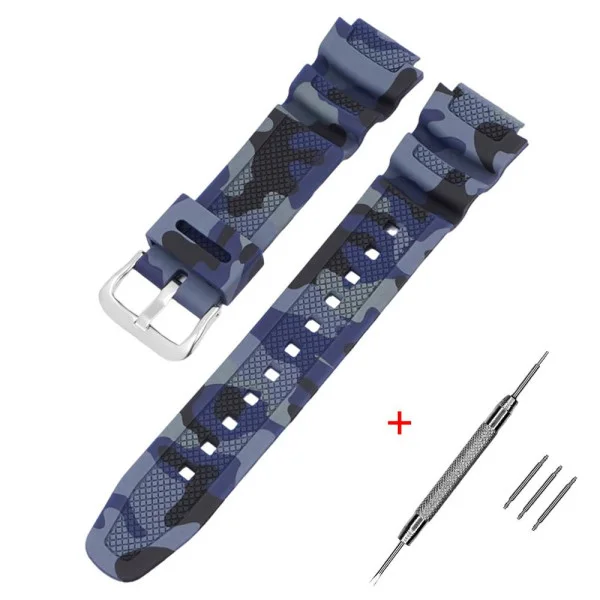 Ремінець для Casio G-Shock AQ-S800/AE-1200 Camo Dark Blue SL фото 1