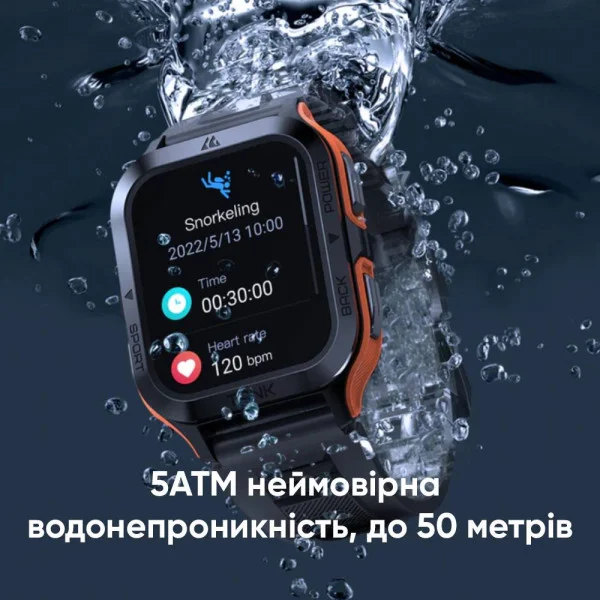 Спортивний Розумний Годинник Kospet Tank M2 Orange + Спортивні Режими, Водозахист, Дзвінки фото 15