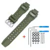Ремешок для Casio G-Shock GW-A1000/GW-4000/GA-1000 Army Green Silver фото 2