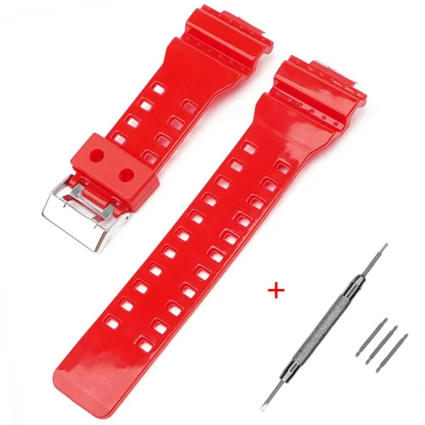 Ремінець для Casio G-Shock GA-100/110 Red-Glossy SI фото 3