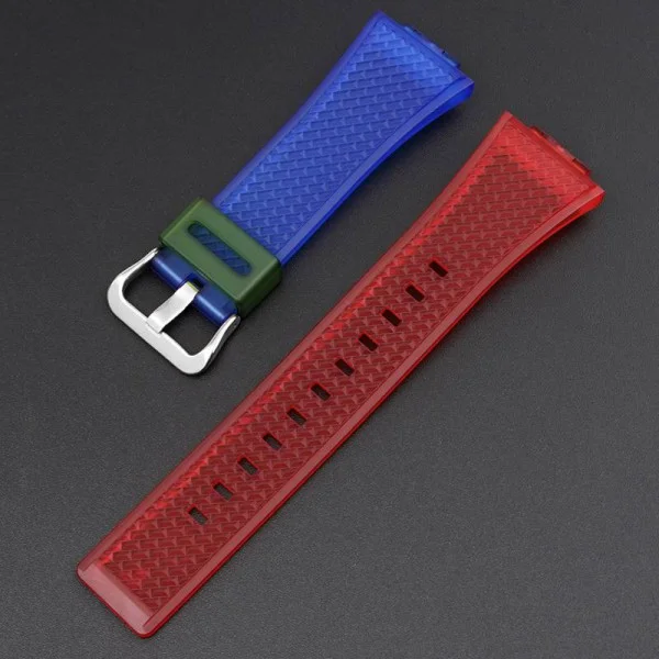 Ремешок для Casio G-Shock GA-100/110 Transl-Red-Blue SI фото 3