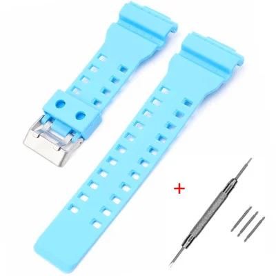 Ремешок для Casio G-Shock GA-100/110 Light Blue LB SI