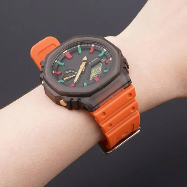 Ремешок для Casio G-Shock GA-2100/2110 Orange SI фото 4