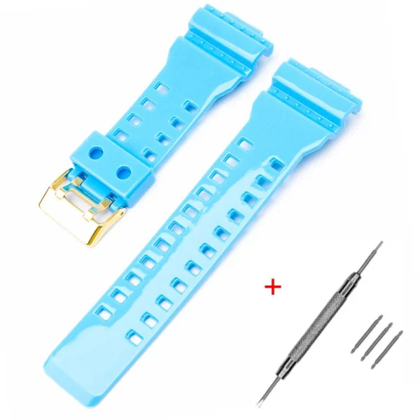 Ремешок для Casio G-Shock GA-100/110/120 Light Blue-Glossy GD фото 1