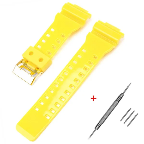 Ремешок для Casio G-Shock GA-100/110/120 Yellow-Glossy GD фото 1