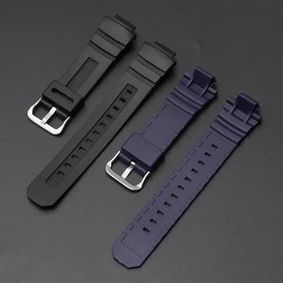 Ремінець для Casio G-Shock AW-282B/590/591/5230, AWG-M100/M101, G-7700/7710 Dark Blue Silver