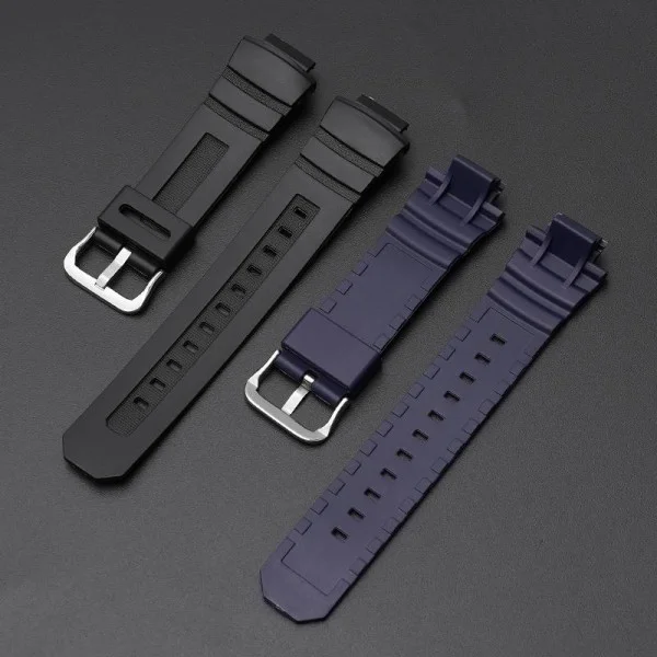 Ремешок для Casio G-Shock AW-282B/590/591/5230, AWG-M100/M101, G-7700/7710 Dark Blue Silver фото 5