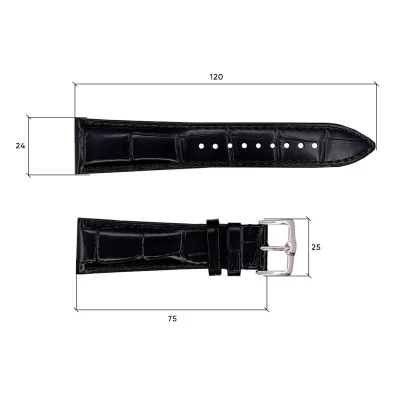Шкіряний ремінець Premium 24х22 мм. Black