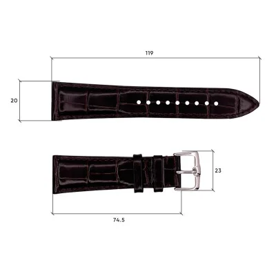 Шкіряний ремінець Premium 20х18 мм. Brown