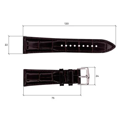 Шкіряний ремінець Premium 22х18 мм. Brown