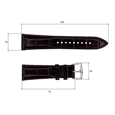 Шкіряний ремінець Premium 24х22 мм. Brown