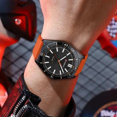 Мужские часы Curren 8449 Black-Orange