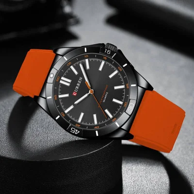 Чоловічий годинник Curren 8449 Black-Orange