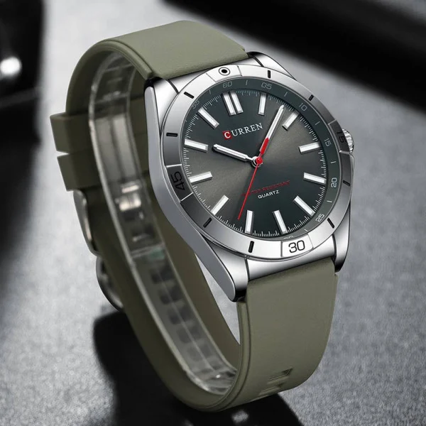 Чоловічий годинник Curren 8449 Silver-Black-Grey фото 3