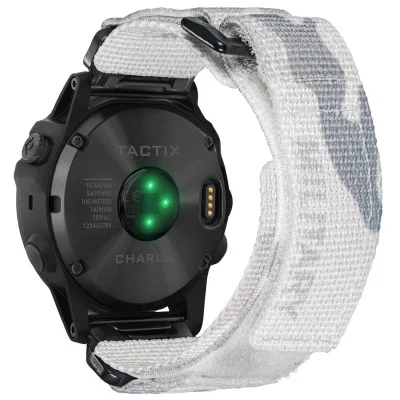 Ремінець для годинника Hemsut HGA131 Military nylon strap with Velcro Garmin Camo  White  22 mm