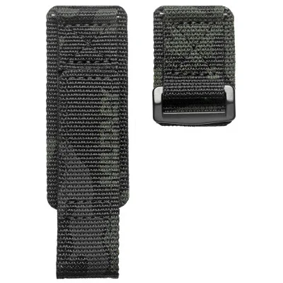 Ремінець для годинника Hemsut HS131 Military nylon Velcro Camo Black 22 mm