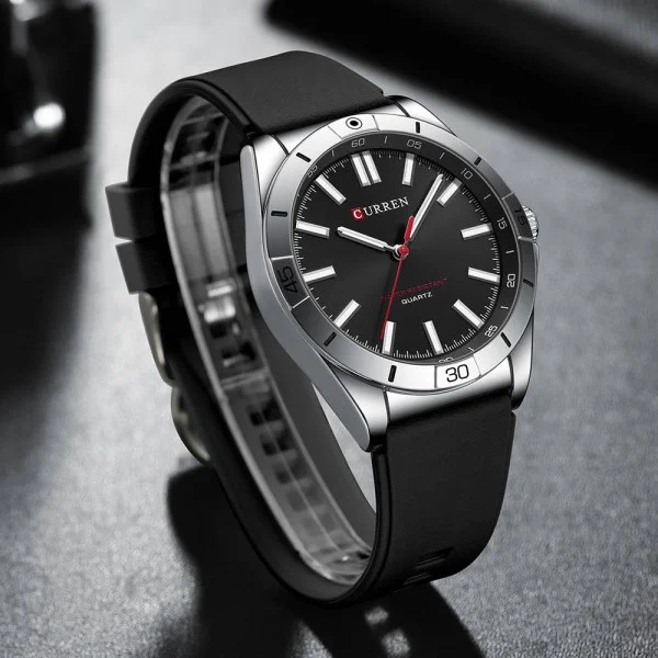 Чоловічий годинник Curren 8449 Silver-Black фото 3