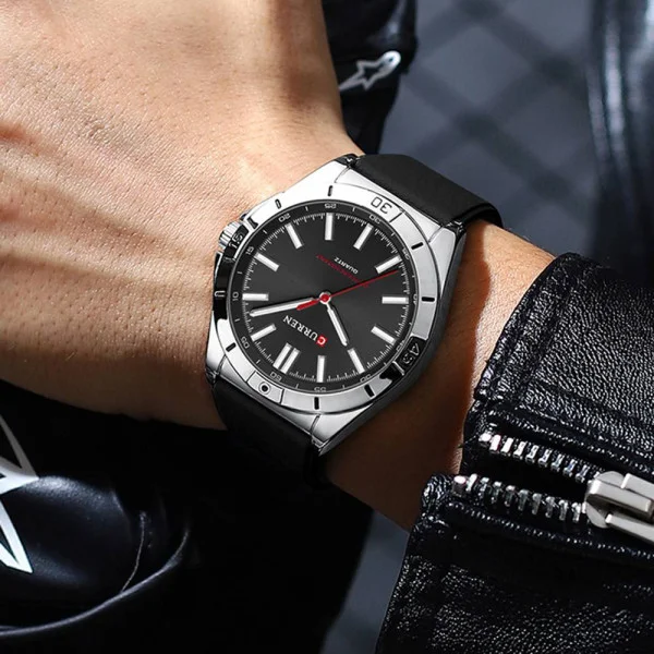Чоловічий годинник Curren 8449 Silver-Black фото 4
