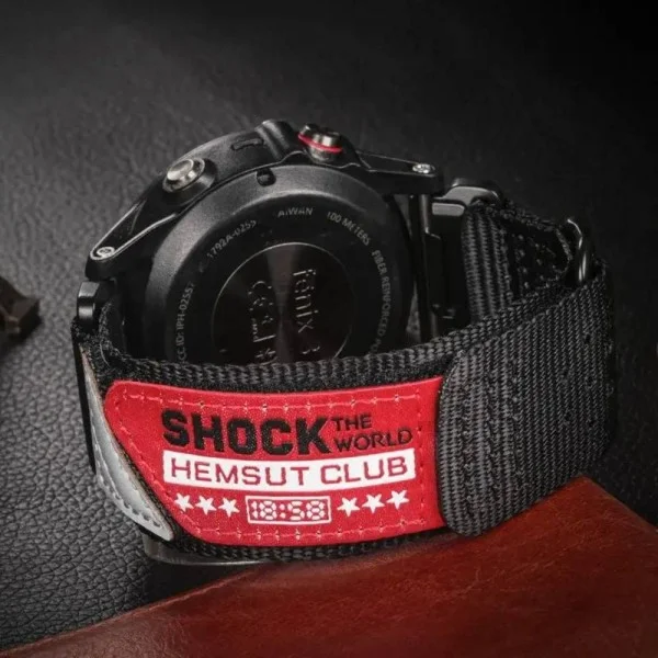 Ремінець для годинника Hemsut HGA142 Shock the world Garmin Black 22 mm фото 4