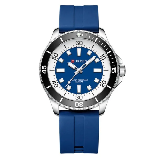 Чоловічий годинник Curren 8448 Silver-Blue фото 1