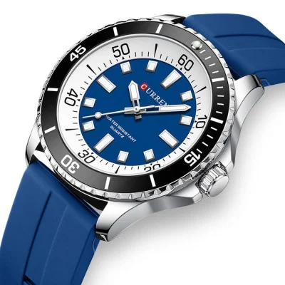 Чоловічий годинник Curren 8448 Silver-Blue