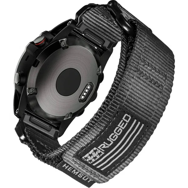 Ремешок для часов Hemsut HGA125 Super Rugged Garmin Black 22 mm фото 1