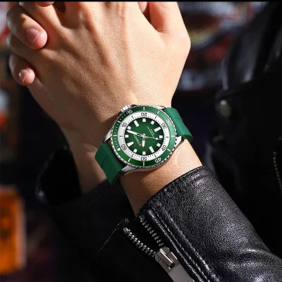 Чоловічий годинник Curren 8448 Silver-Green