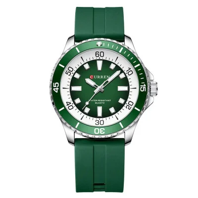 Чоловічий годинник Curren 8448 Silver-Green