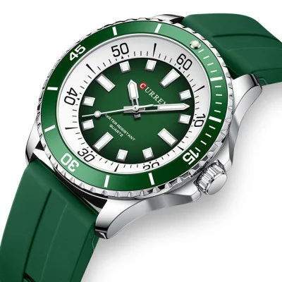 Чоловічий годинник Curren 8448 Silver-Green