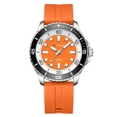 Чоловічий годинник Curren 8448 Silver-Orange