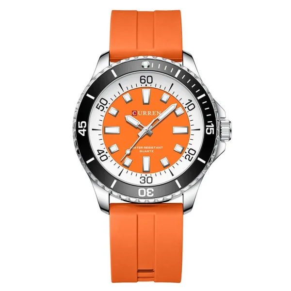 Мужские часы Curren 8448 Silver-Orange фото 1