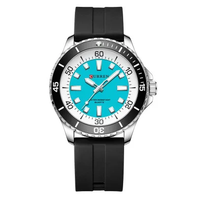 Мужские часы Curren 8448 Silver-Blue-Black