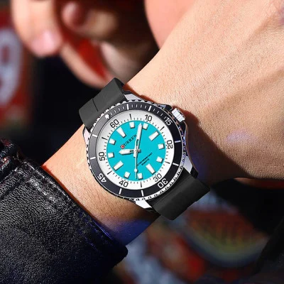 Чоловічий годинник Curren 8448 Silver-Blue-Black