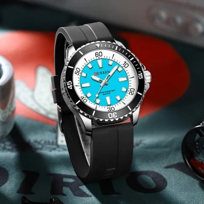 Чоловічий годинник Curren 8448 Silver-Blue-Black