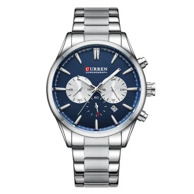 Чоловічий годинник Curren 8446 Silver-Blue